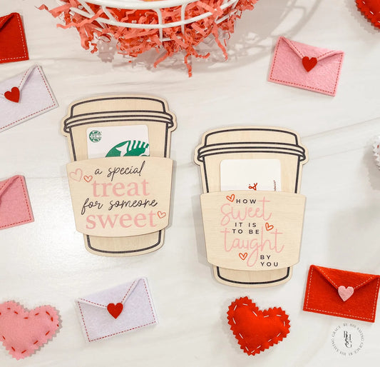 Valentine's Day Coffee Cup Gift Card Holder