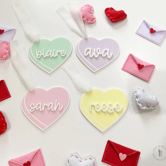 Personalized Conversation Heart Valentine’s Day Tag