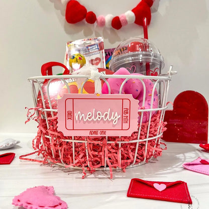 Personalized Valentine's Day Admit One Ticket Tag for Kids