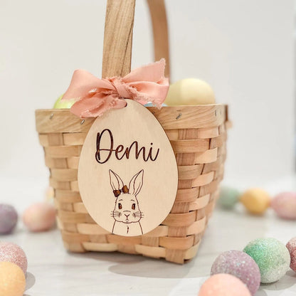 Vintage Rabbit Easter Basket Tag