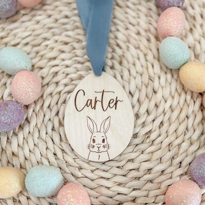 Vintage Rabbit Easter Basket Tag