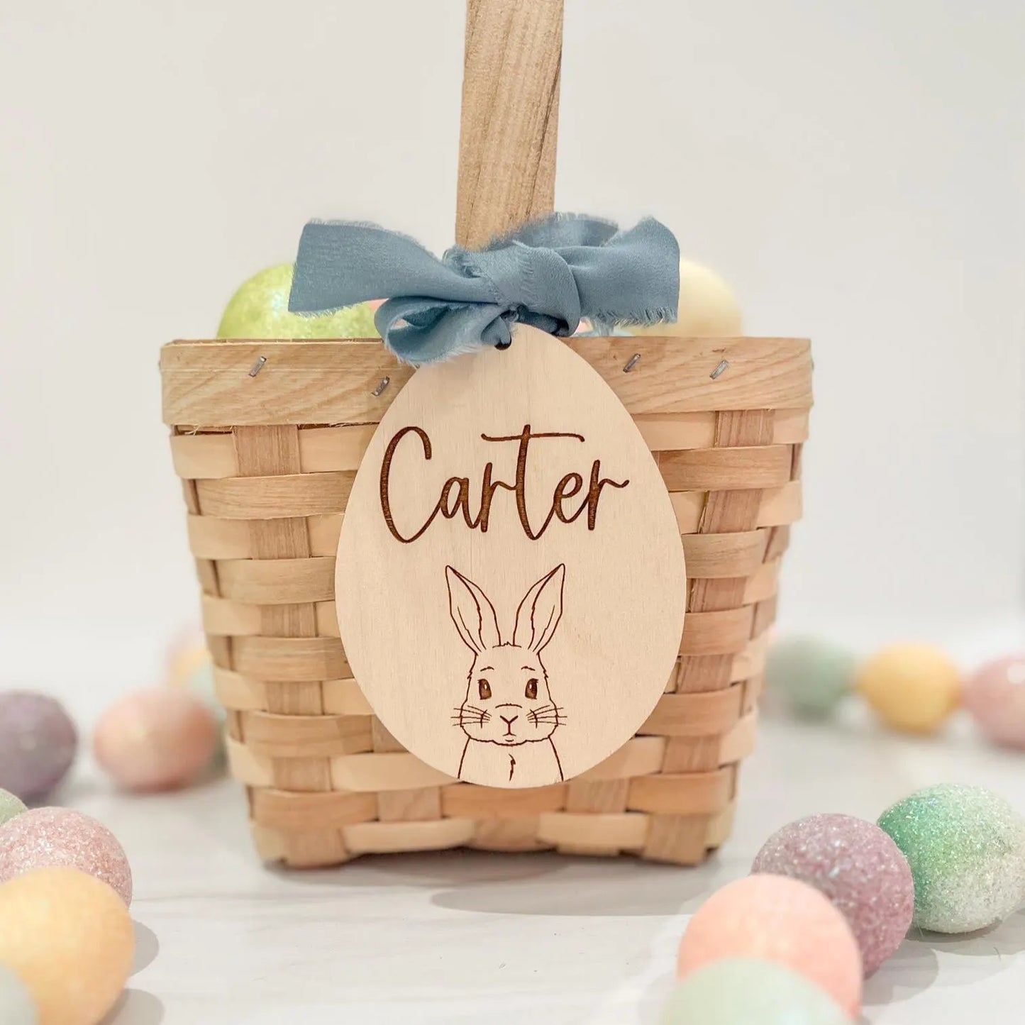 Vintage Rabbit Easter Basket Tag