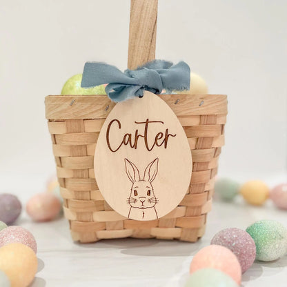 Vintage Rabbit Easter Basket Tag
