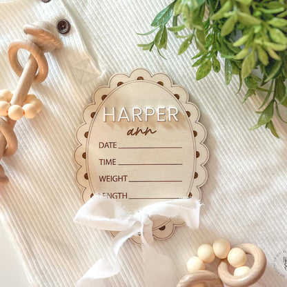 Baby Girl Announcement Signs with Ribbon