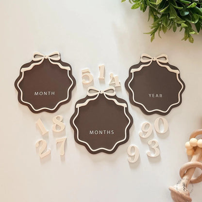 Interchangeable Number Bow Monthly Milestone Markers