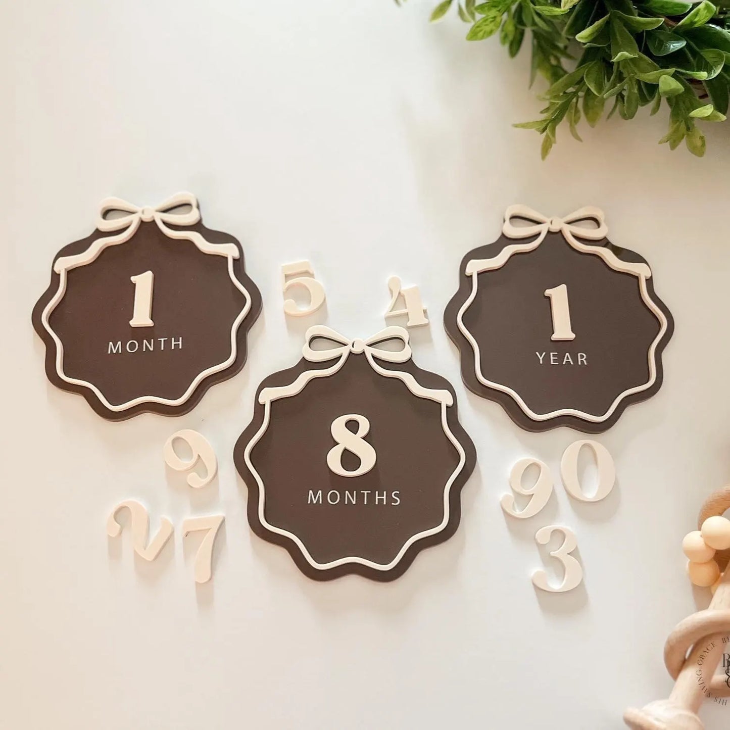 Interchangeable Number Bow Monthly Milestone Markers