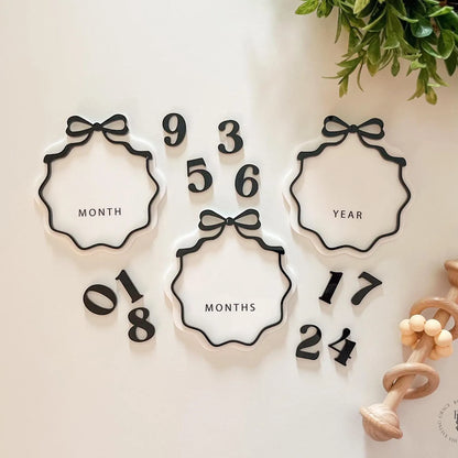 Interchangeable Number Bow Monthly Milestone Markers