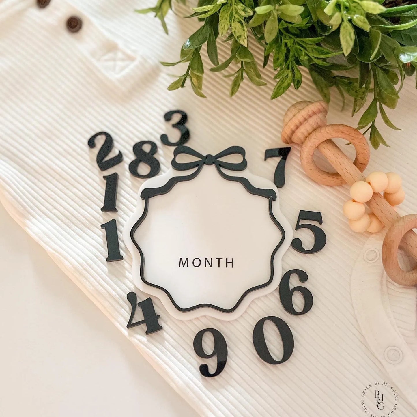 Interchangeable Number Bow Monthly Milestone Markers