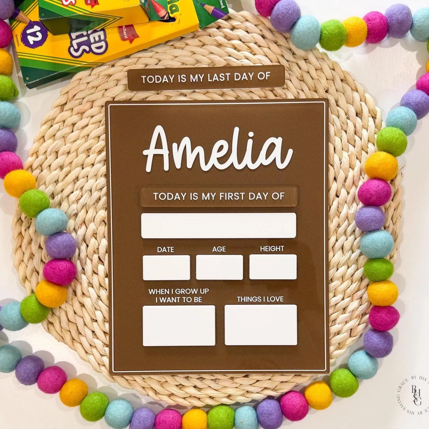 Personalized First & Last Day School Sign