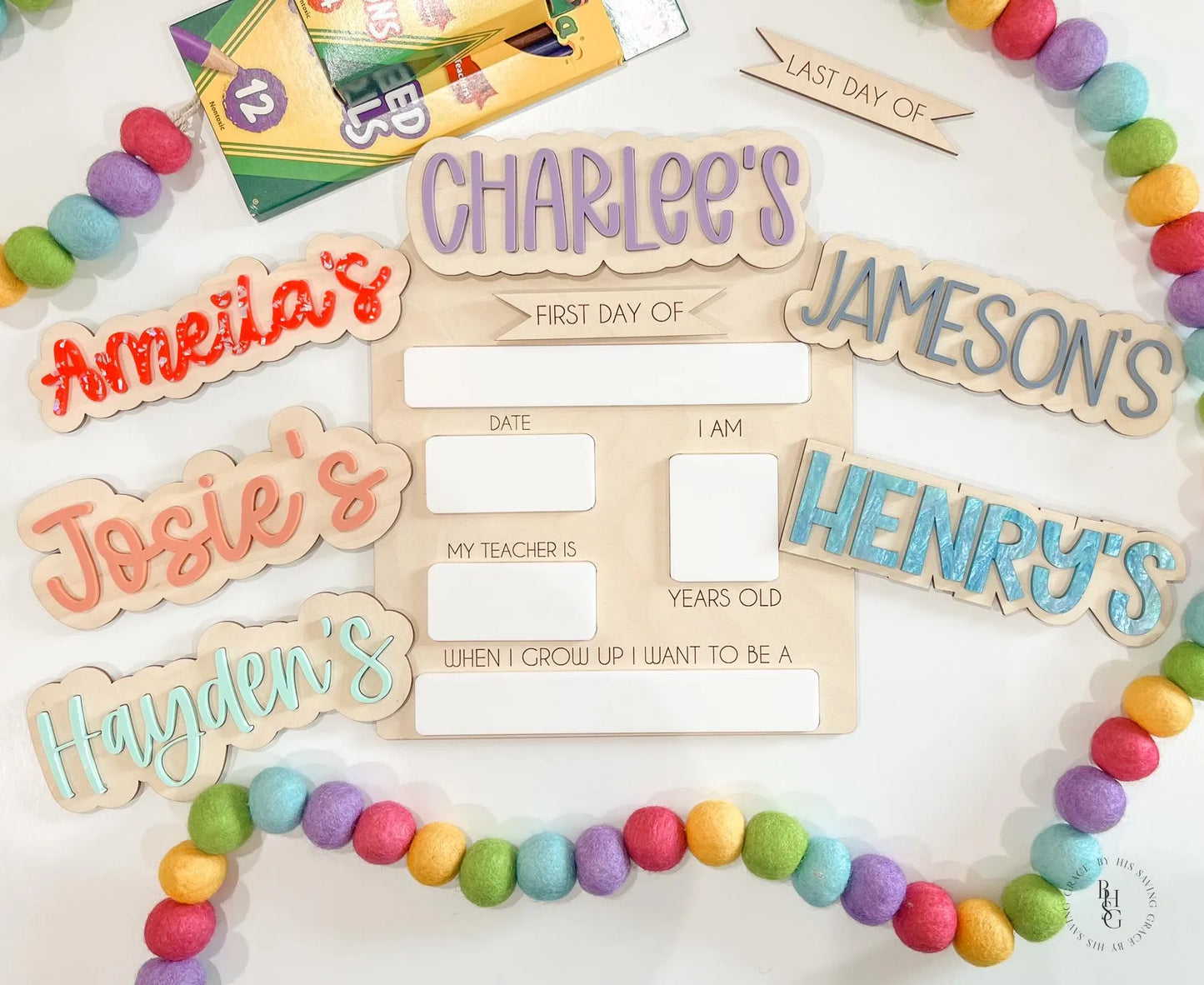 Interchangeable First and Last Day School Sign