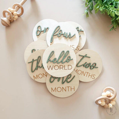 3D Monthly Milestone Markers with Sage Months