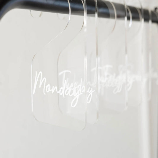Days of the Week Acrylic Closet Dividers