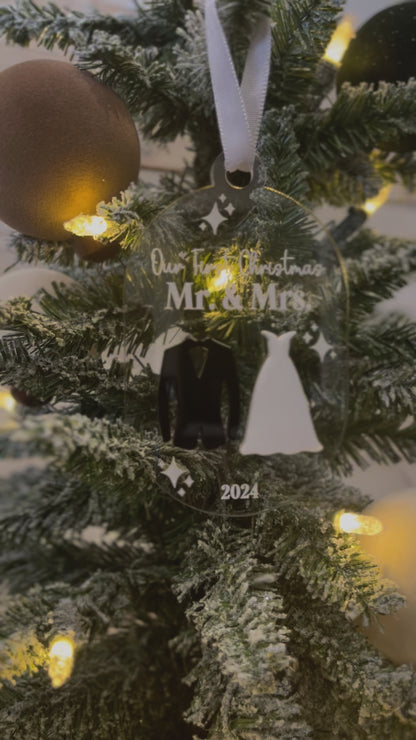 Our First Christmas Mr. & Mrs. 2024 Acrylic Ornament