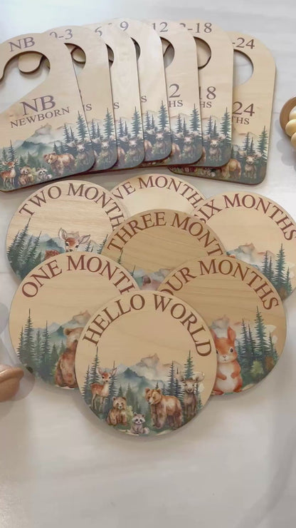Woodland Closet Dividers & Matching Monthly Milestone Markers